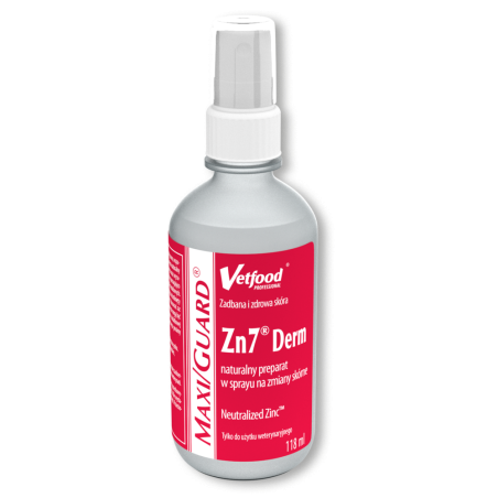 Vetfood MAXI/GUARD Zn7 Derm anti-inflammatory preparation for the treatment of scratches and other skin injuries, 118 ml Vetfood