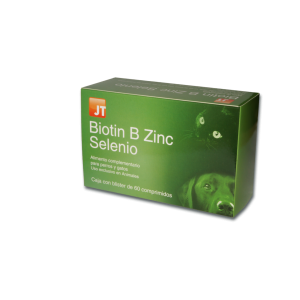 JT Pharma Biotin B Zinc Selenium toidulisandid koertele ja kassidele terve naha ja lihaste süsteemi säilitamiseks, 60 tabletti J