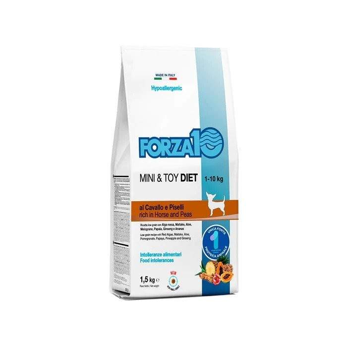 Forza10 Mini and Toy Diet Low Grain Horse and Peas dietary, dry food for dogs of small breeds, with food intolerance and allergi