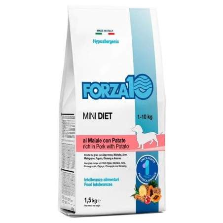 Forza10 Mini Diet Low Grain with Pork and Potato dietary, dry food for dogs of small breeds, with food intolerance and allergies