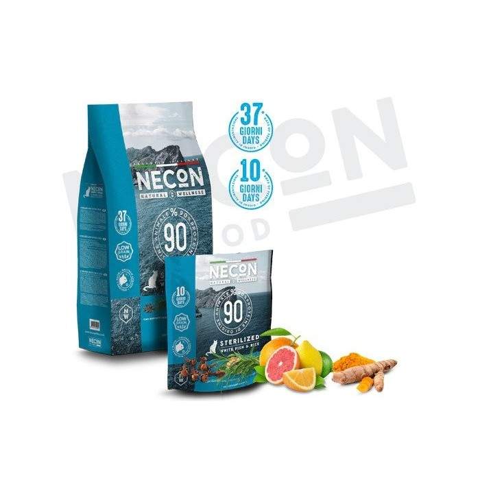 Necon Natural Wellness Adult Sterilized White Fish and Rice  sausā barība sterilizētiem kaķiem, 400 g Necon Pet Food - 1