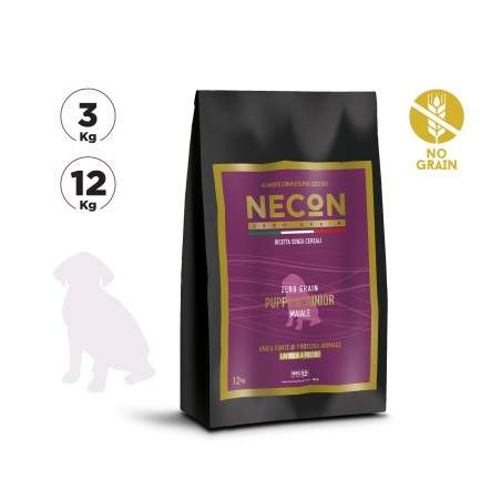 Necon Zero Grain Puppy Pork, Pea, Horse Bean bezgraudu, sausā barība kucēniem, 12 kg Necon Pet Food - 1