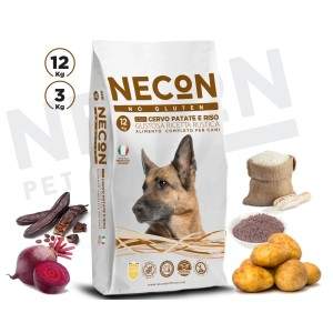 Necon No Gluten Adult Deer with Rice sausas maistas šunims, be gliuteno, 3 kg Necon Pet Food - 1