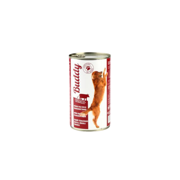 Buddy wet food for dogs with beef, 1250 g BUDDY - 1