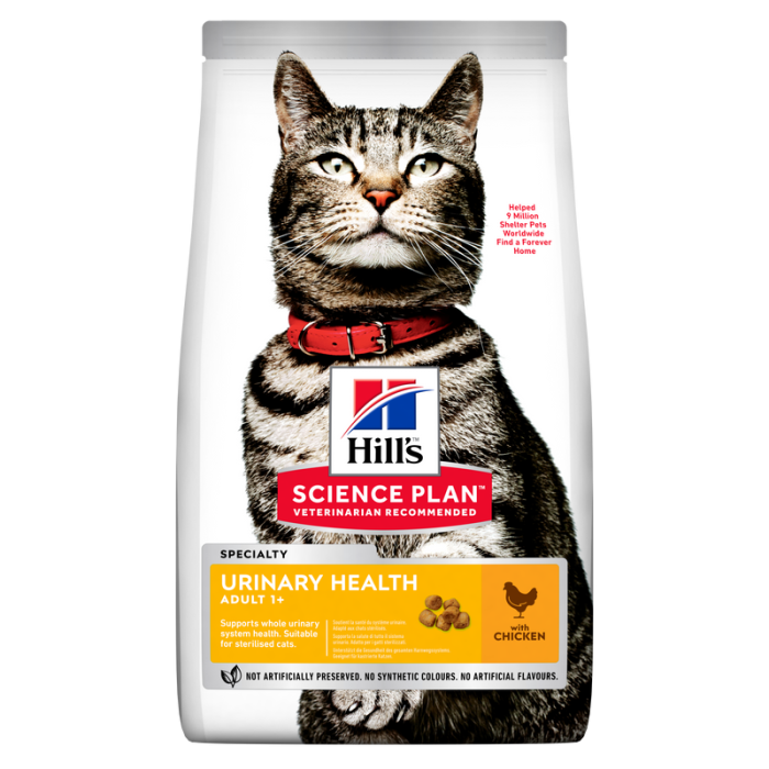 Hill's Science Plan Adult Urinary Health Sterilised Chicken dry food for cats, to maintain the health of the urinary system, 1.5