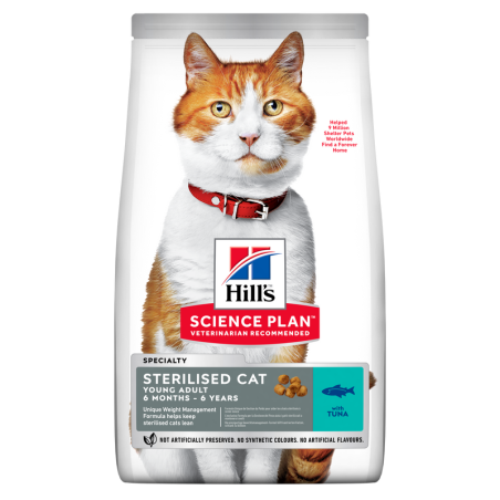 Hill's Science Plan Sterilised Cat Adult Tuna sausas maistas sterilizuotoms katėms, 0,3 kg Hill's - 1