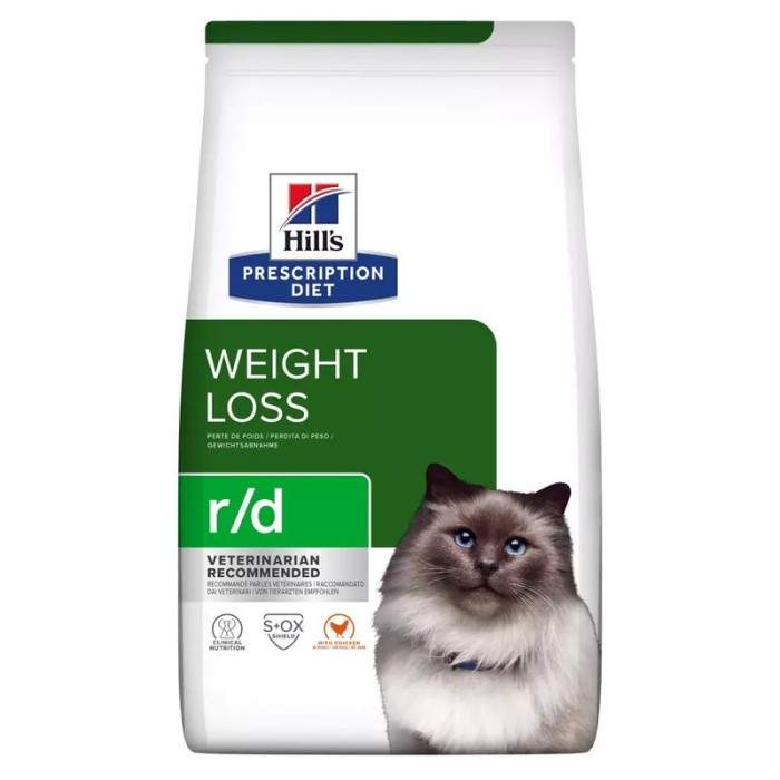 Hill's Prescription Diet Weight Loss r/d Chicken sausā barība kaķiem, lai samazinātu lieko svaru, 3 kg Hill's - 1