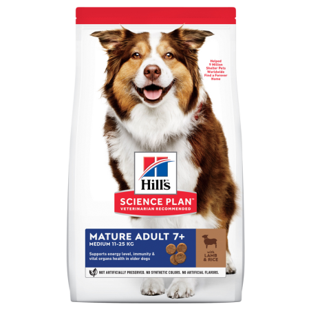 Hill's Science Plan Medium Mature Adult 7+ Lamb and Rice kuivtoit keskmist tõugu vanematele koertele, 2,5 kg Hill's - 1