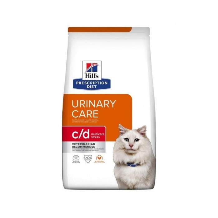 Hill's Prescription Diet Urinary Care c/d Multicare Stress Chicken sausas maistas katėms, sveikiems šlapimo takams palaikyti, 8 