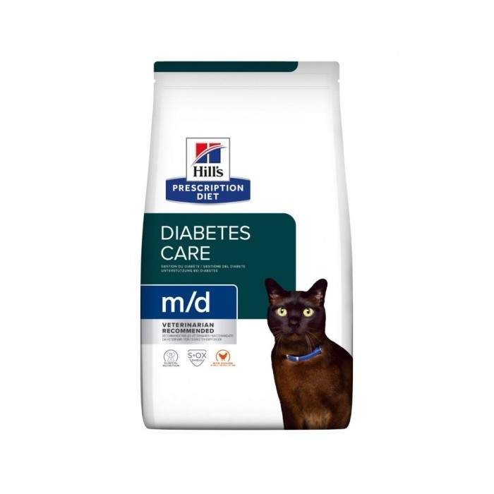 Hill's Prescription Diet Diabetes Care m/d sausā kaķu barība svara zaudēšanai un cukura līmeņa kontrolei asinīs, 3 kg Hill's - 1