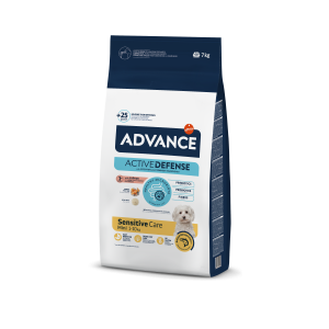 Advance Mini Sensitive sausas maistas virškinimo ir odos problemų turintiems šunims, 7 kg Advance - 1