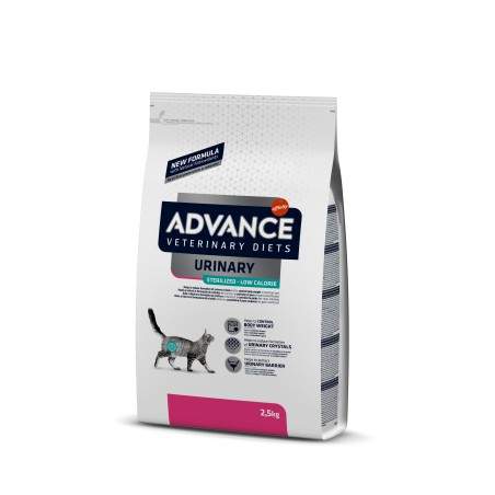 Advance Veterinary Diets Urinary Sterilized Low Calorie sausas maistas katėms, sergančioms šlapimo takų ligomis, 2,5 kg Advance 