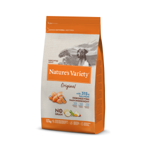 Nature's Variety Original Mini Adult Salmon begrūdis, sausas maistas mažų veislių šunims, 1,5 kg Nature's Variety - 1