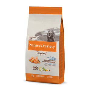 Nature's Variety Original Med/Max Adult Salmon bezgraudu sausā suņu barība, 12 kg Nature's Variety - 1