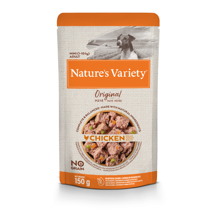 Nature's Variety Mini Adult Chicken begrūdis, drėgnas maistas mažų veislių šunims, 150 g Nature's Variety - 1