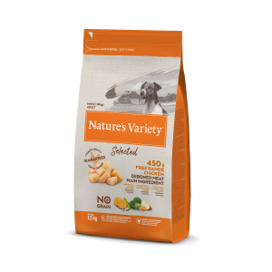 Nature's Variety Selected Mini Adult Chicken bezgraudu sausā barība mazo šķirņu suņiem, 1,5 kg Nature's Variety - 1