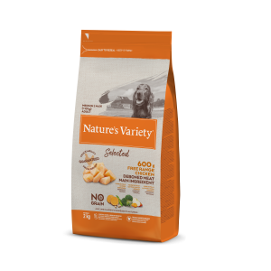 Nature's Variety Selected Med/Max Adult Chicken bezgraudu sausā suņu barība, 2 kg Nature's Variety - 1