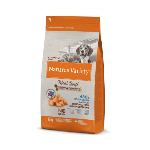 Nature's Variety Meat Boost Adult Norwegian Salmon teraviljavaba kuiv koeratoit, 1,5 kg Nature's Variety - 1
