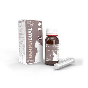 Pharmadiet Dermadual toidulisandid naha- ja karvakahjustustega kassidele ja tuhkrutele, 50 ml Pharmadiet S.A. OPKO - 1