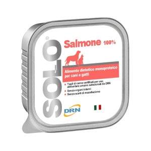 DRN Solo Salmone monoproteininis drėgnas maistas šunims ir katėms su lašiša, 100 g DRN S.R.L. - 1