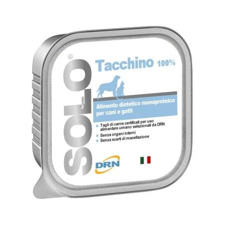 DRN Solo Tacchino monoproteīna mitrā barība suņiem un kaķiem ar Turcija, 300 g DRN S.R.L. - 1