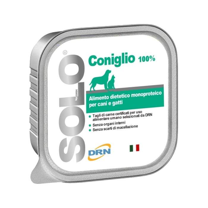 DRN Solo Coniglio monoprotein wet food for dogs and cats with rabbit meat, 100 g DRN S.R.L. - 1