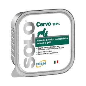 DRN Solo Cervo monoproteininis drėgnas maistas šunims ir katėms su elniena, 100 g DRN S.R.L. - 1