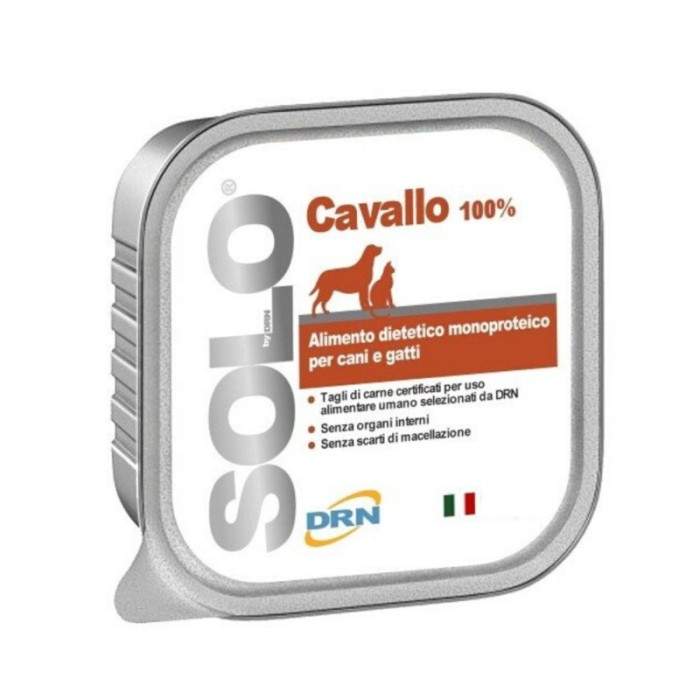 DRN Solo Cavallo monoprotein wet food for dogs and cats with horse meat, 300 g DRN S.R.L. - 1
